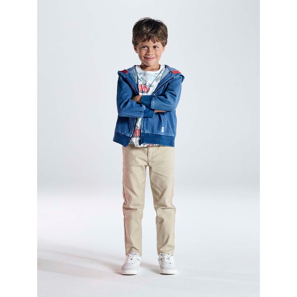 Pantalon esprit chino facile à enfiler beige, VERTBAUDET