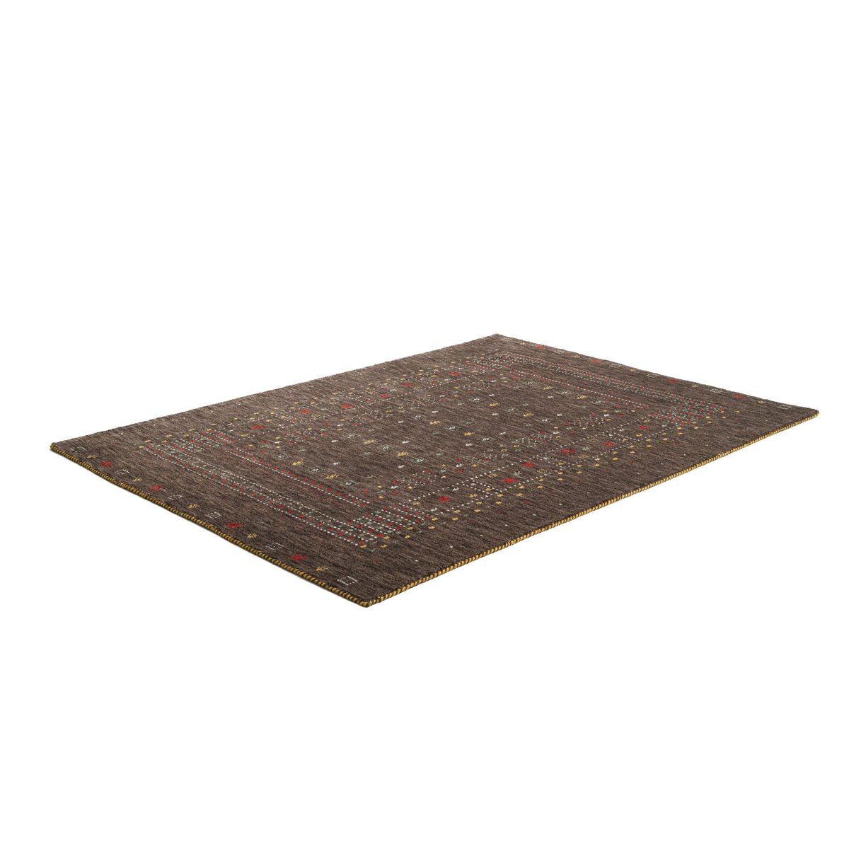 Tapis en laine vierge tissé à la main marron, THEKO