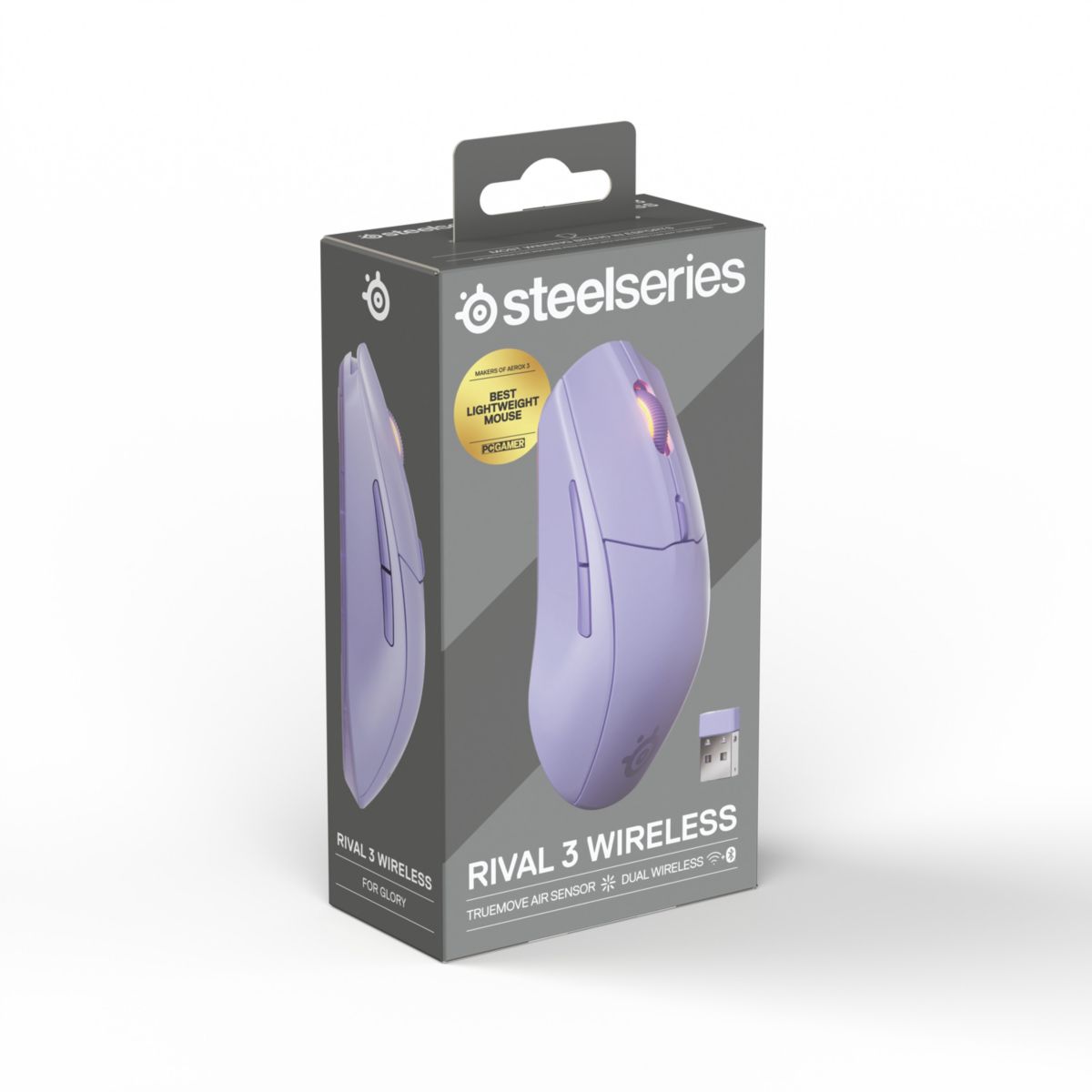 Souris Gamer Sans Fil Rival 3 WL Gen 2 Lavande couleur unique, STEELSERIES