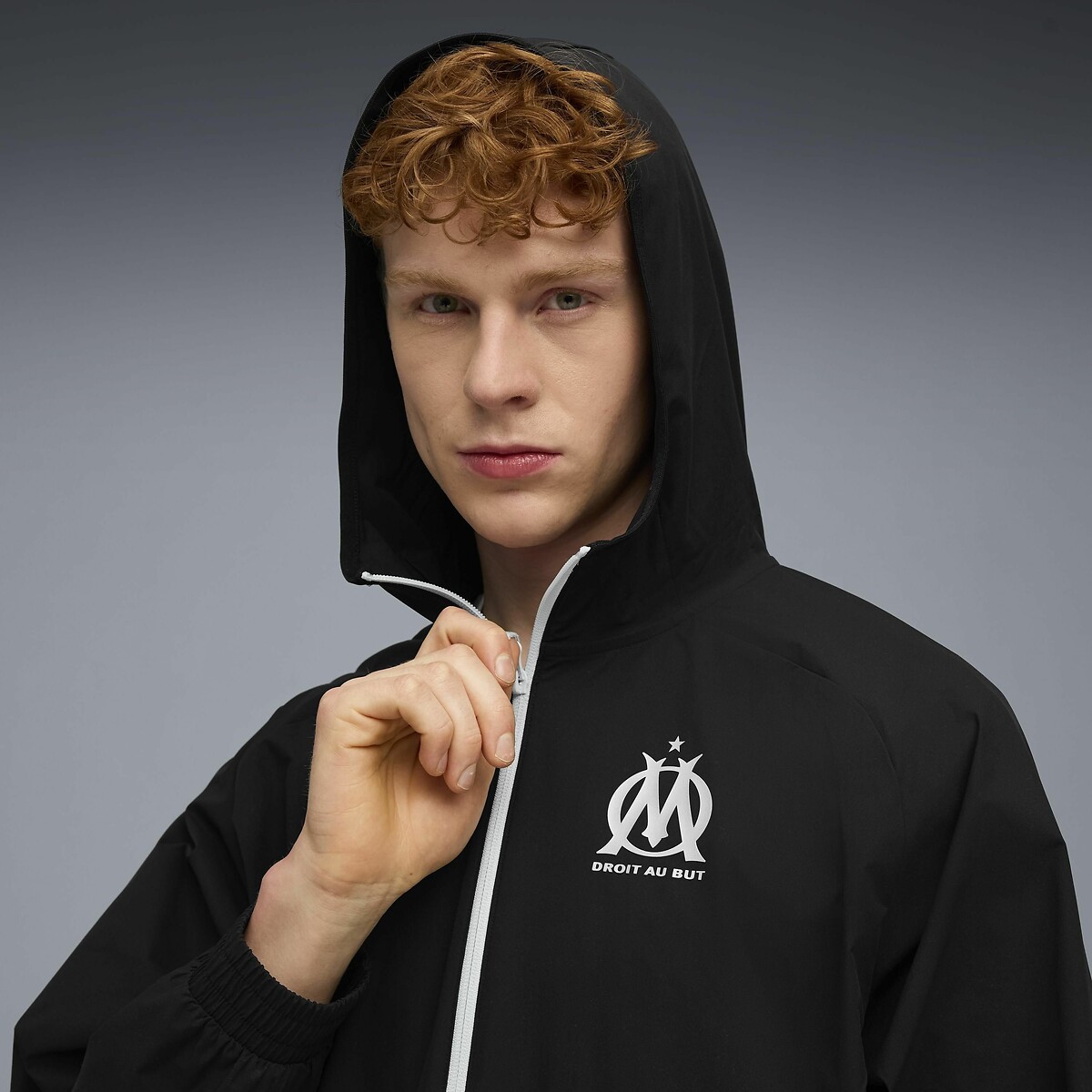 Olympique De Marseille Woven Zip-Up Jacket black, PUMA