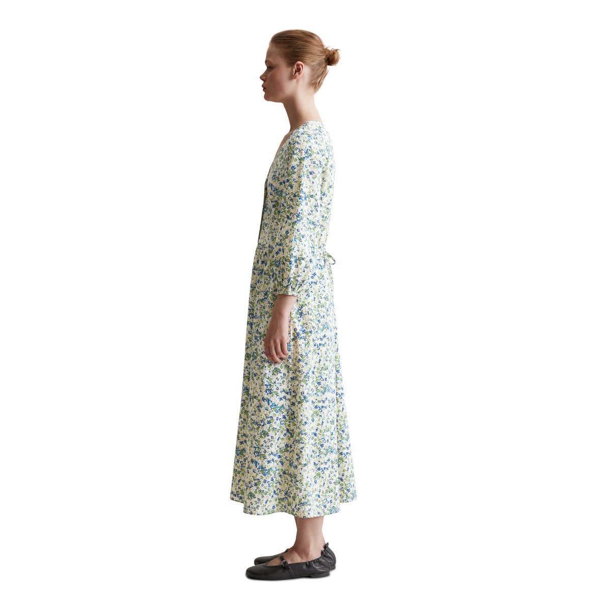 Robe print crinkle relaxed en mélange de viscose avec effet seersucker bleu moyen, MARC O’POLO DENIM