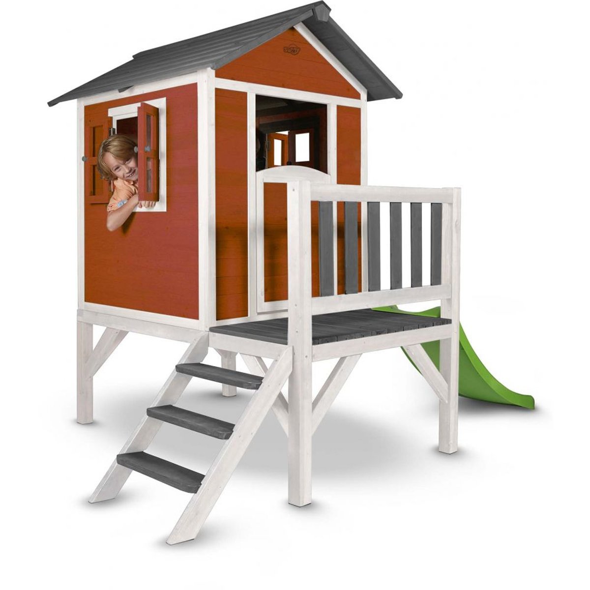Maisonnette enfant Sunny Lodge XL en Hemlock rouge, AXI