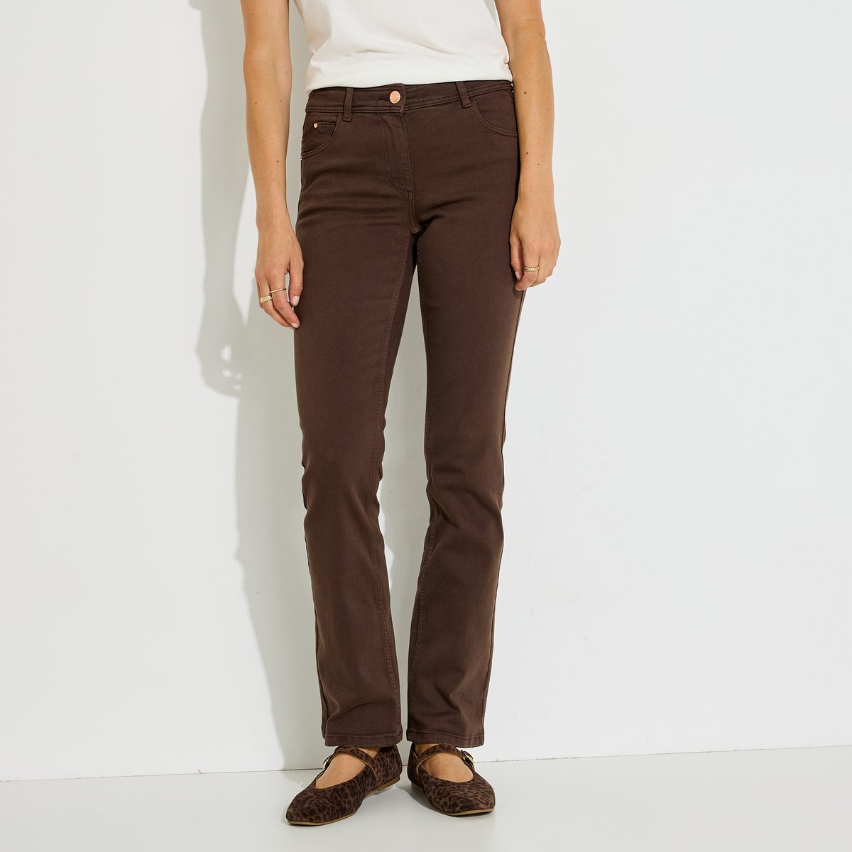 Jean droit NEWYORK D01 marron, GRAIN DE MALICE