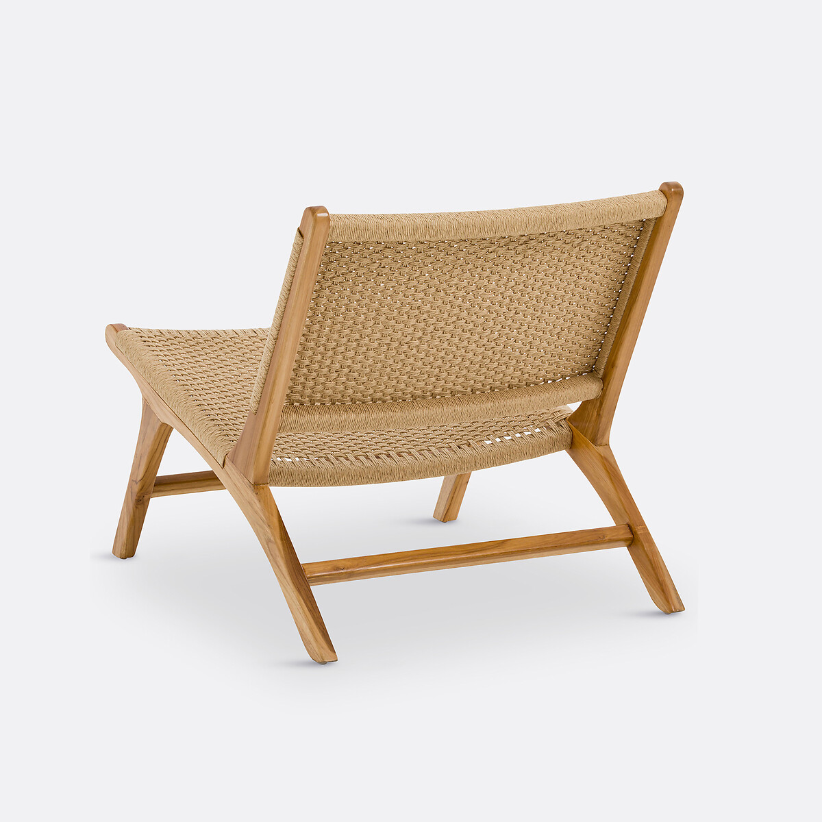 Fauteuil lounge teck et corde tressée, Amanda naturel, LA REDOUTE INTERIEURS