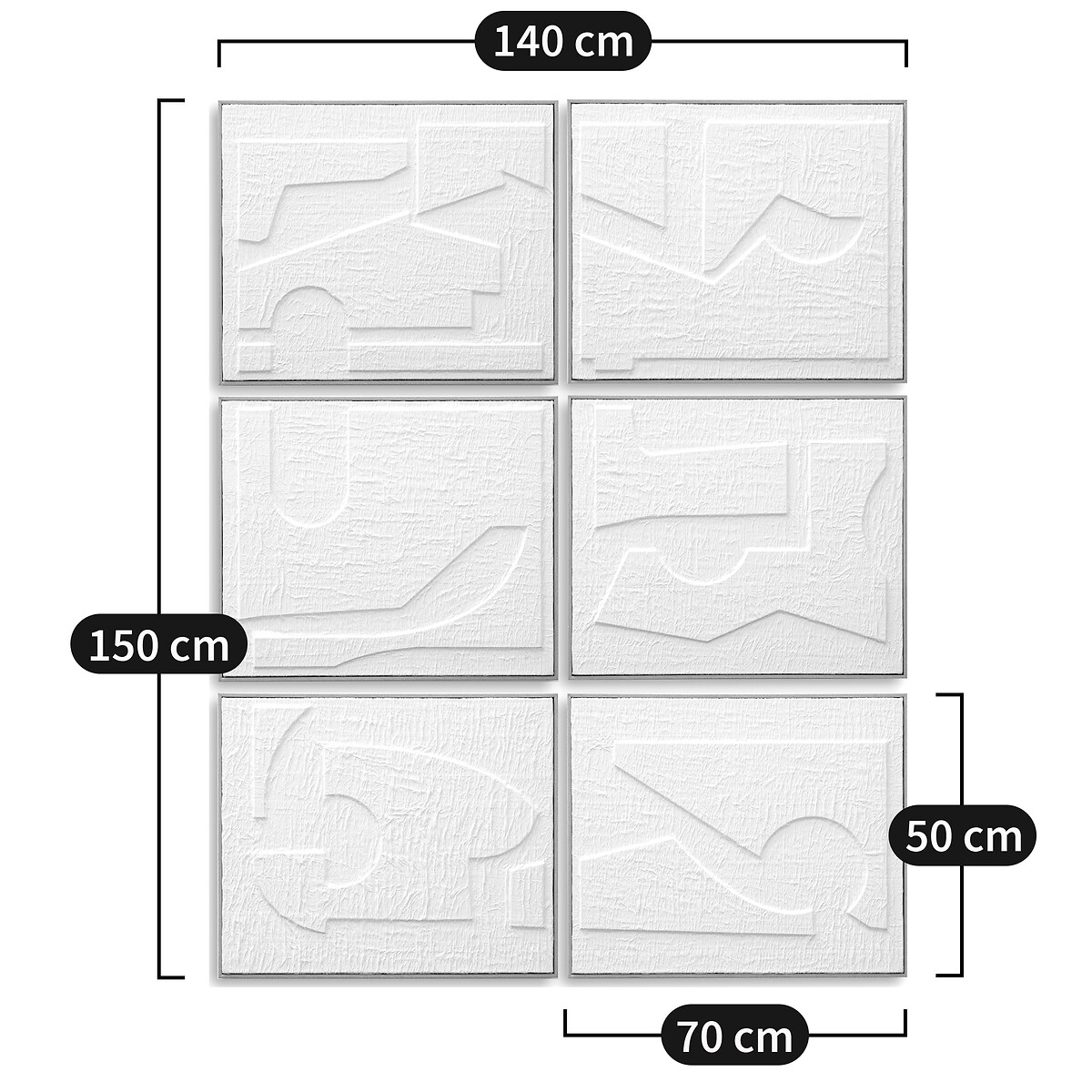 Set of 6 Hekatos Embossed Paper Frames white, AM.PM