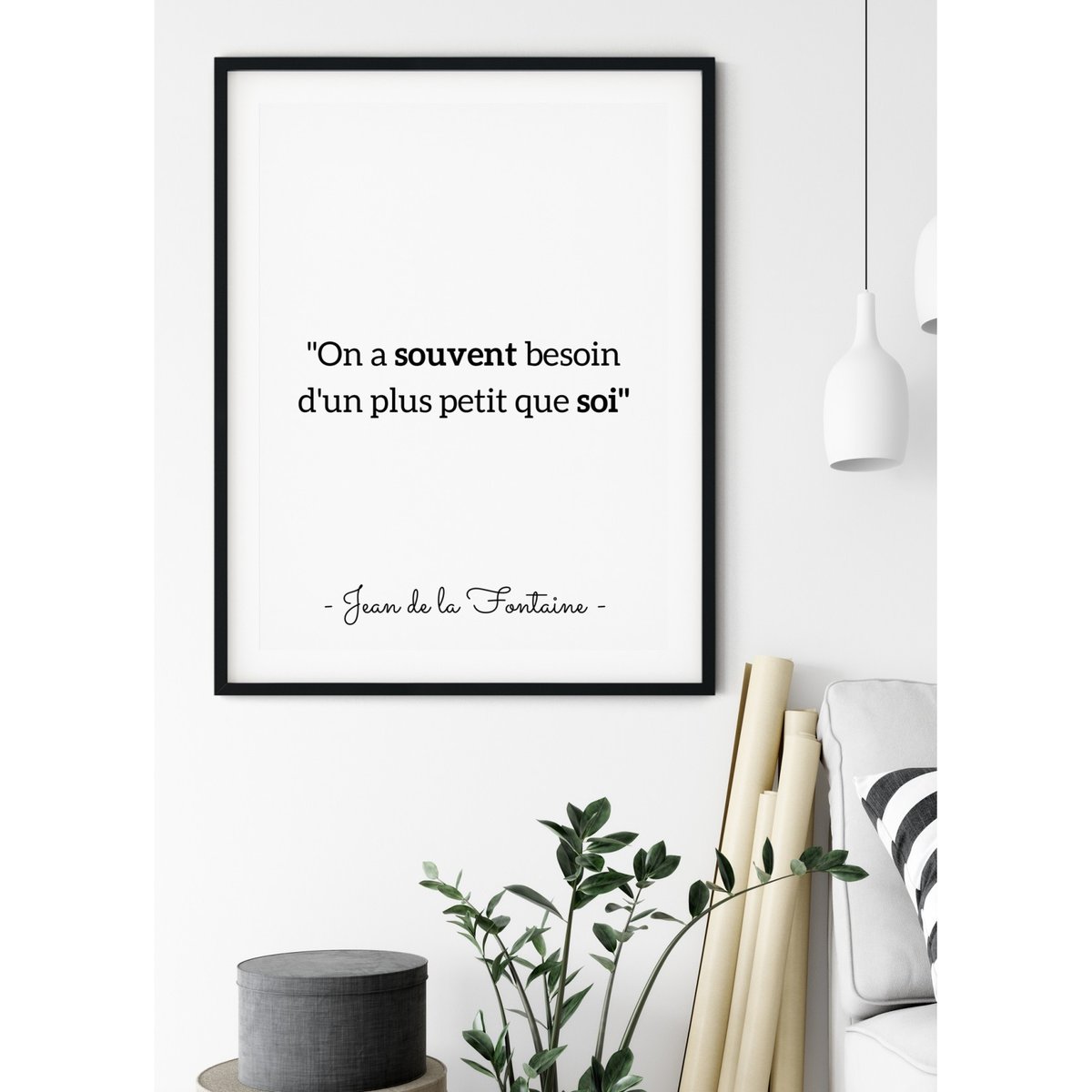 Affiche Jean de La Fontaine : 'On a souvent...' blanc, L'AFFICHERIE