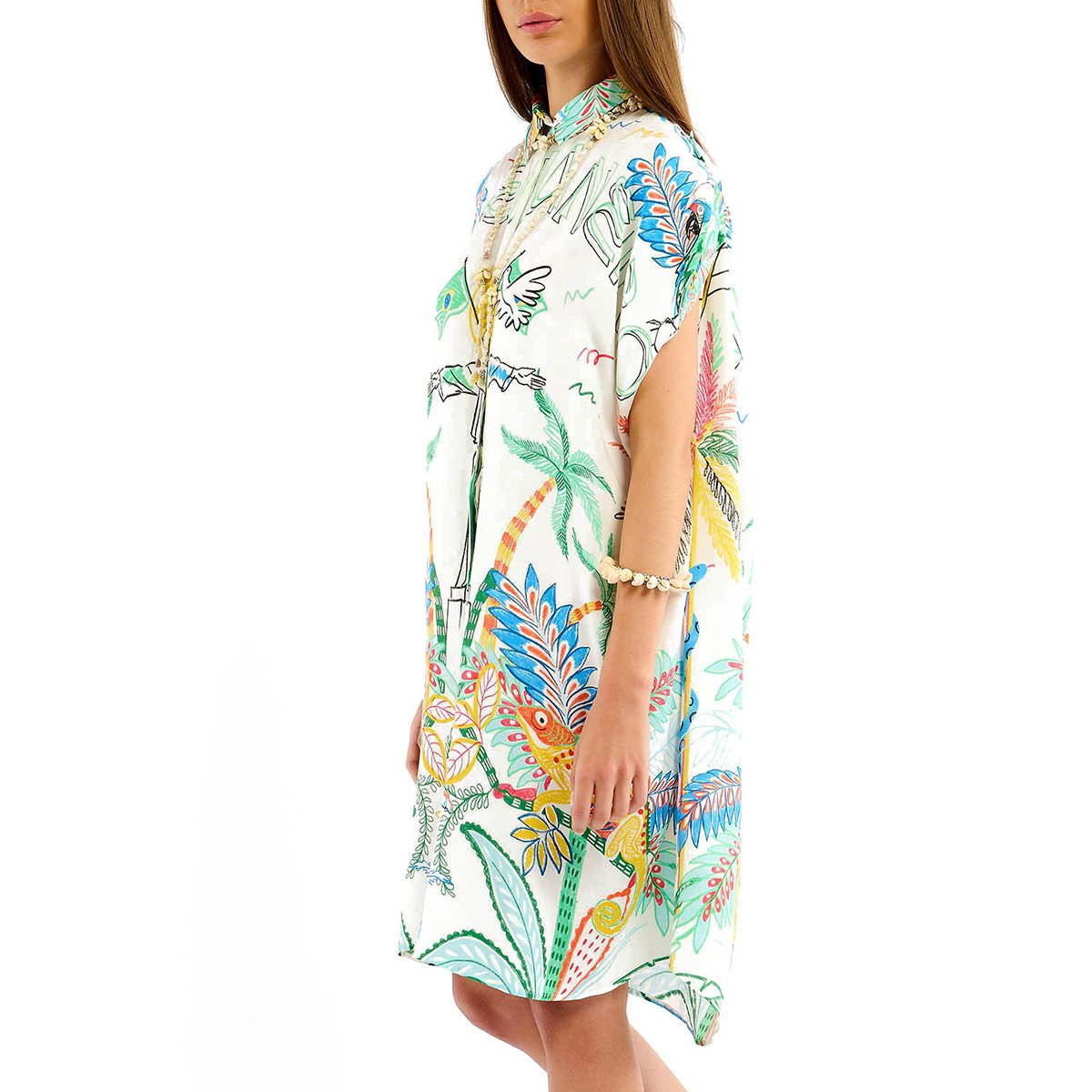 Robe à motifs colorés KEINA blanc, WILD