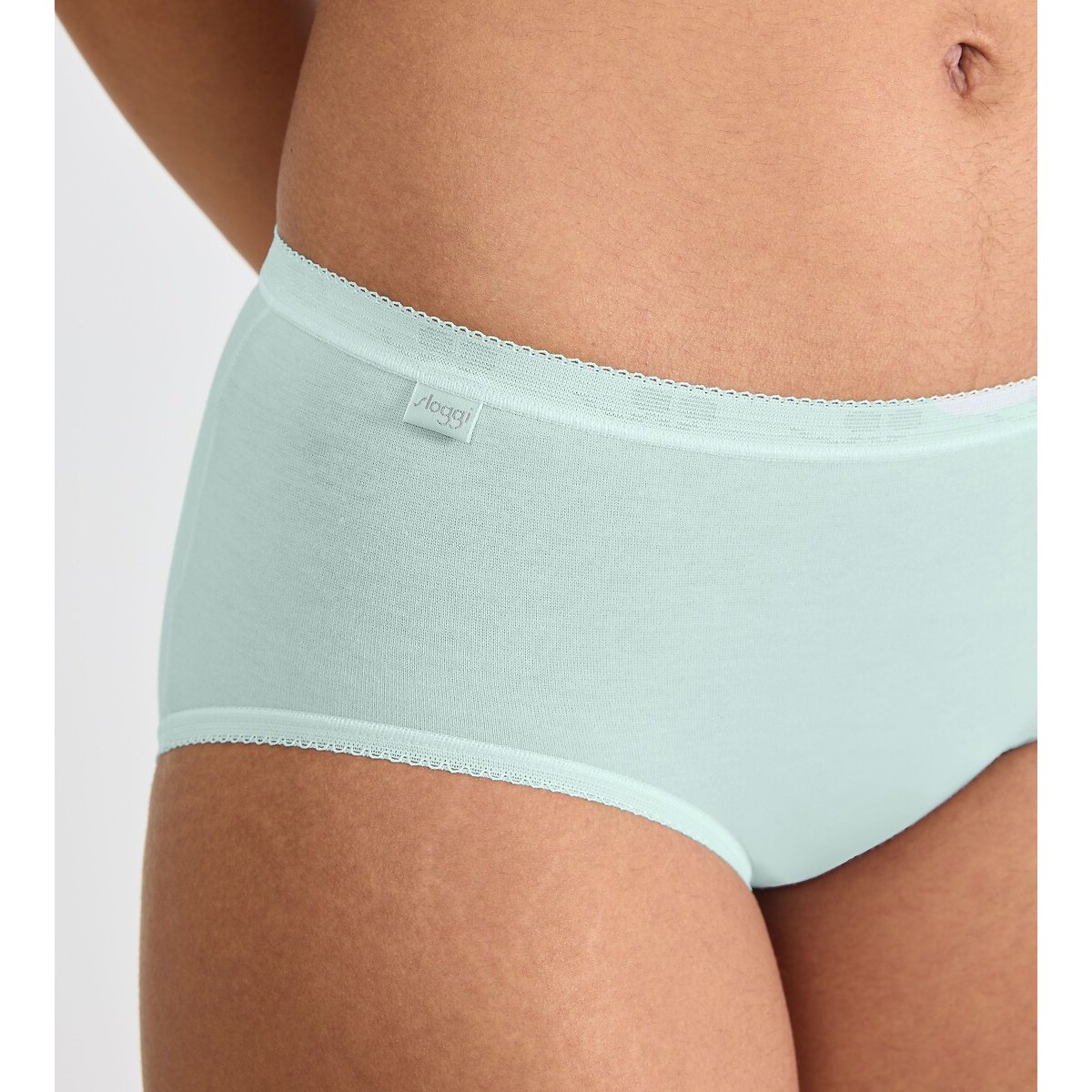 Lot de 3 + 1 gratuit Slips Midi Basic+ blanc + bleu +   bleu ciel + gris, SLOGGI