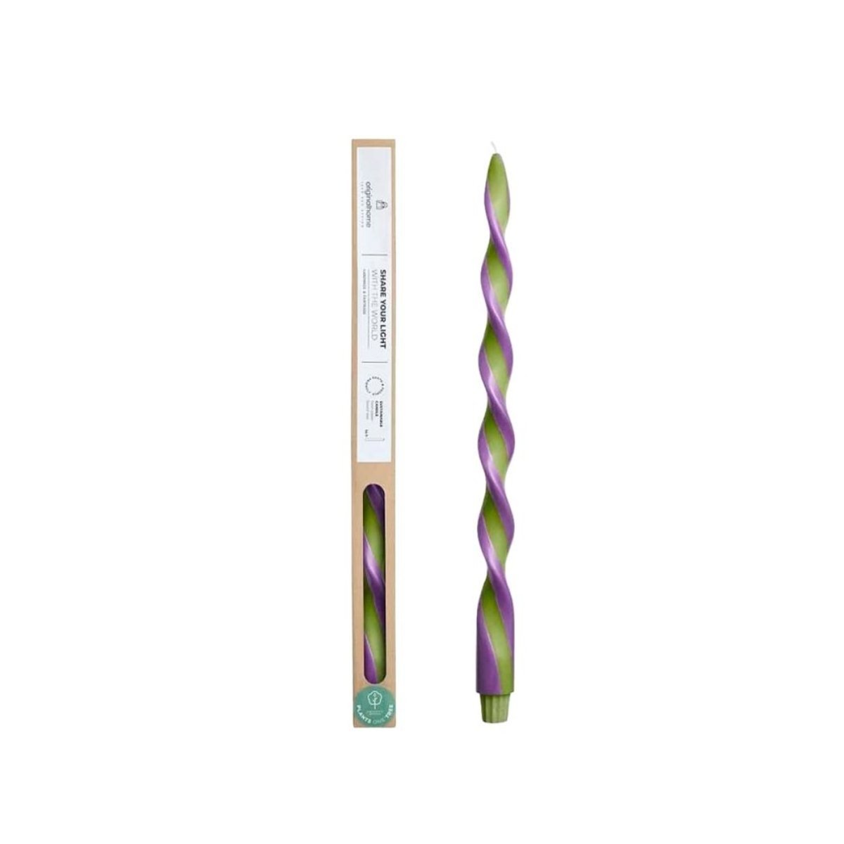 Bougie spirale bicolore 40cm vert, ORIGINALHOME