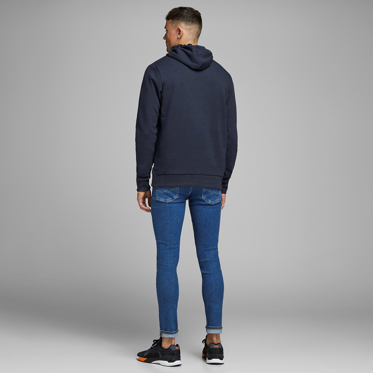 Sweat à capuche Jjecorp Logo bleu marine, JACK & JONES