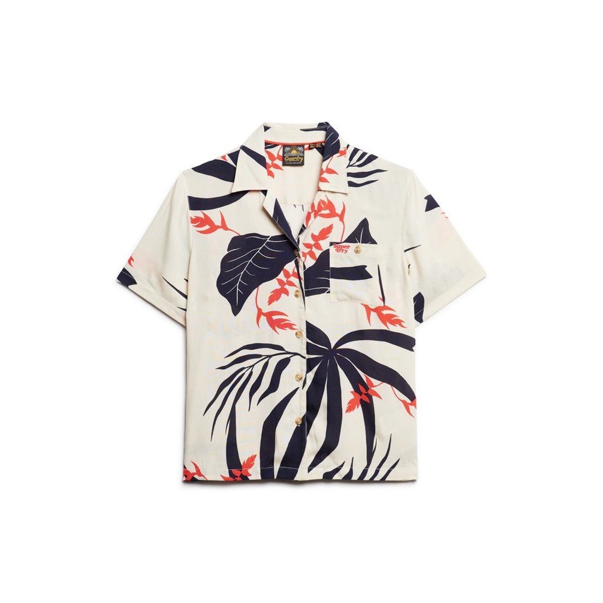 Chemise Beach Resort écru à silhouette jungle, SUPERDRY