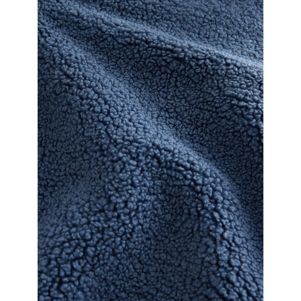 Polaire à col zippé en peau lainée bleu acier, NEXT