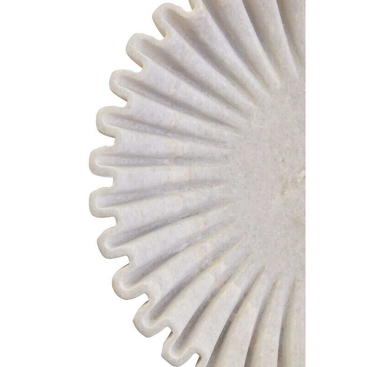 Large Decorative Fluted Marble Bowl in White white, FIFTY FIVE SOUTH