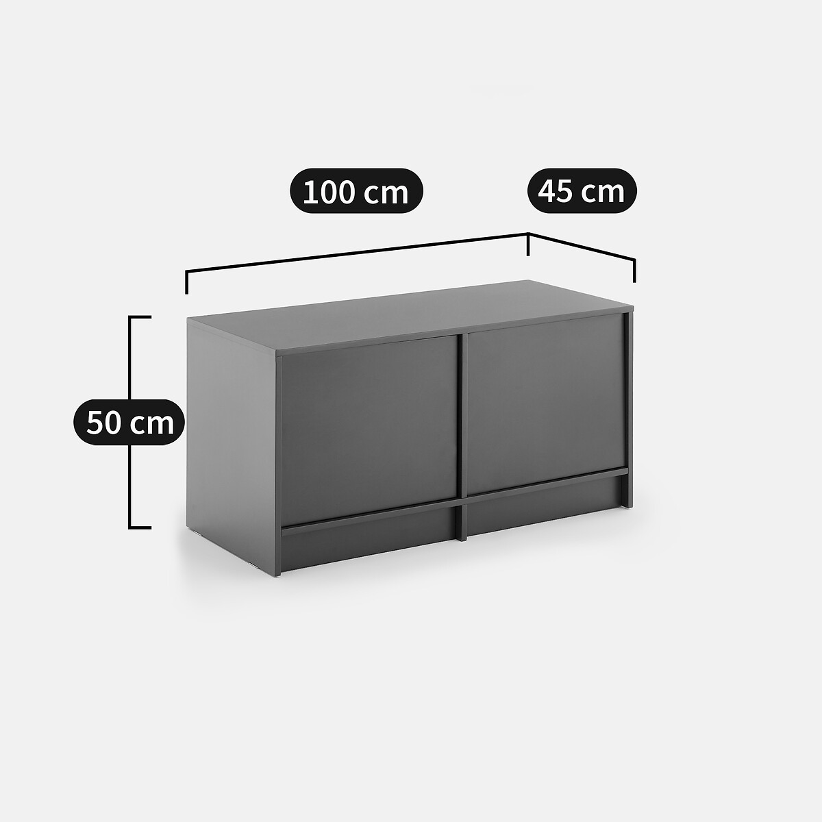 Credenza bassa, impiallacciatura in rovere, SENSSIA celadon, LA REDOUTE INTERIEURS