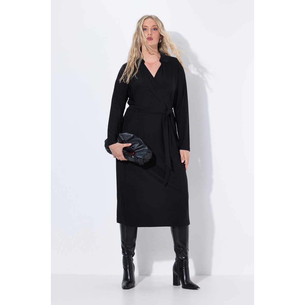 Robe midi à manches longues noir, ULLA POPKEN