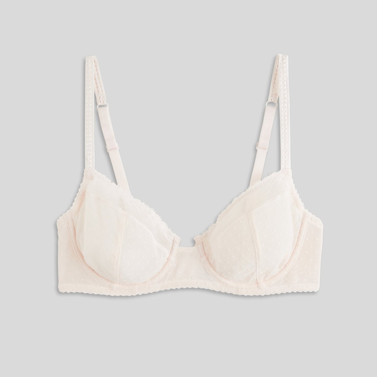 Soutien-gorge Paddé Adele En Tulle Flockée pistil, MONOPRIX