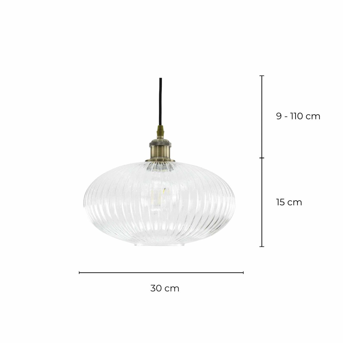 Suspension rétro en verre, CHAMEY transparent, C-CREATION