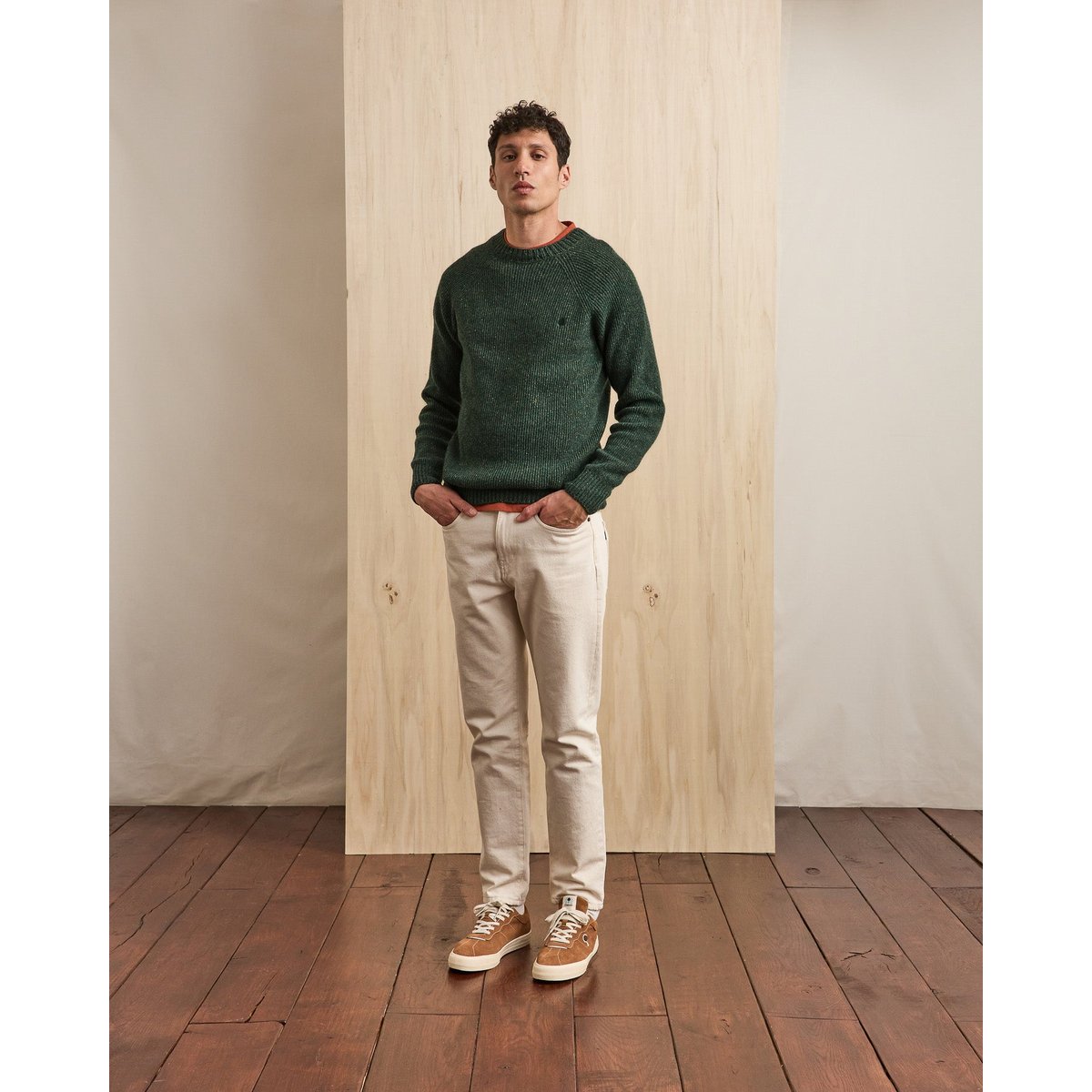 Pull laine LUCIO kaki, FAGUO