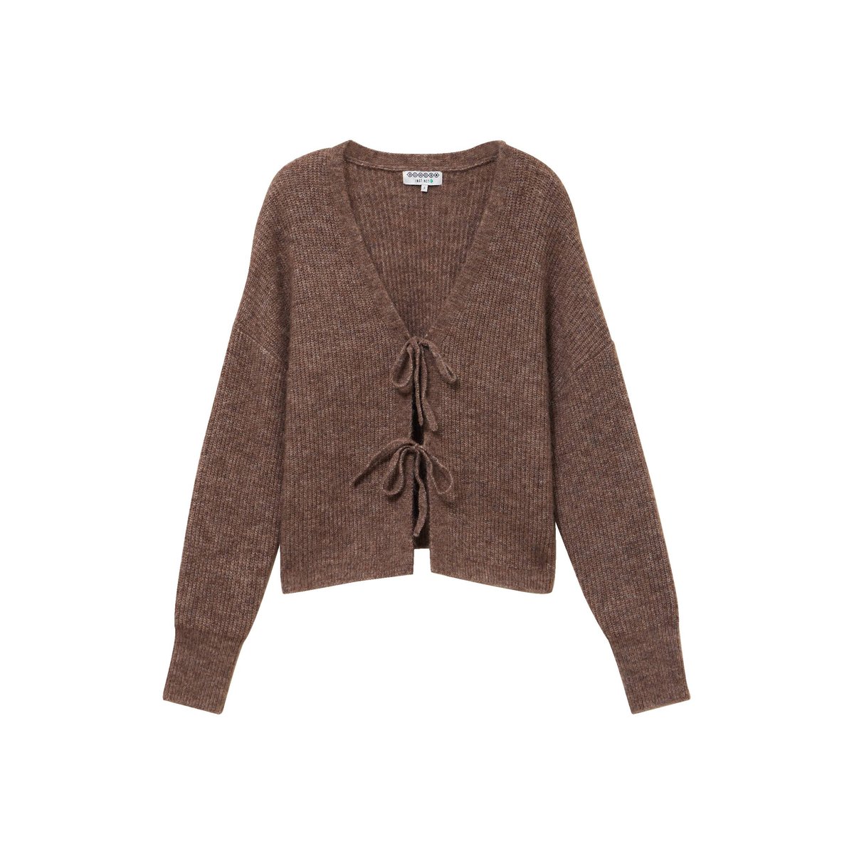 Gilet col V manches longues nœuds marron, BONOBO
