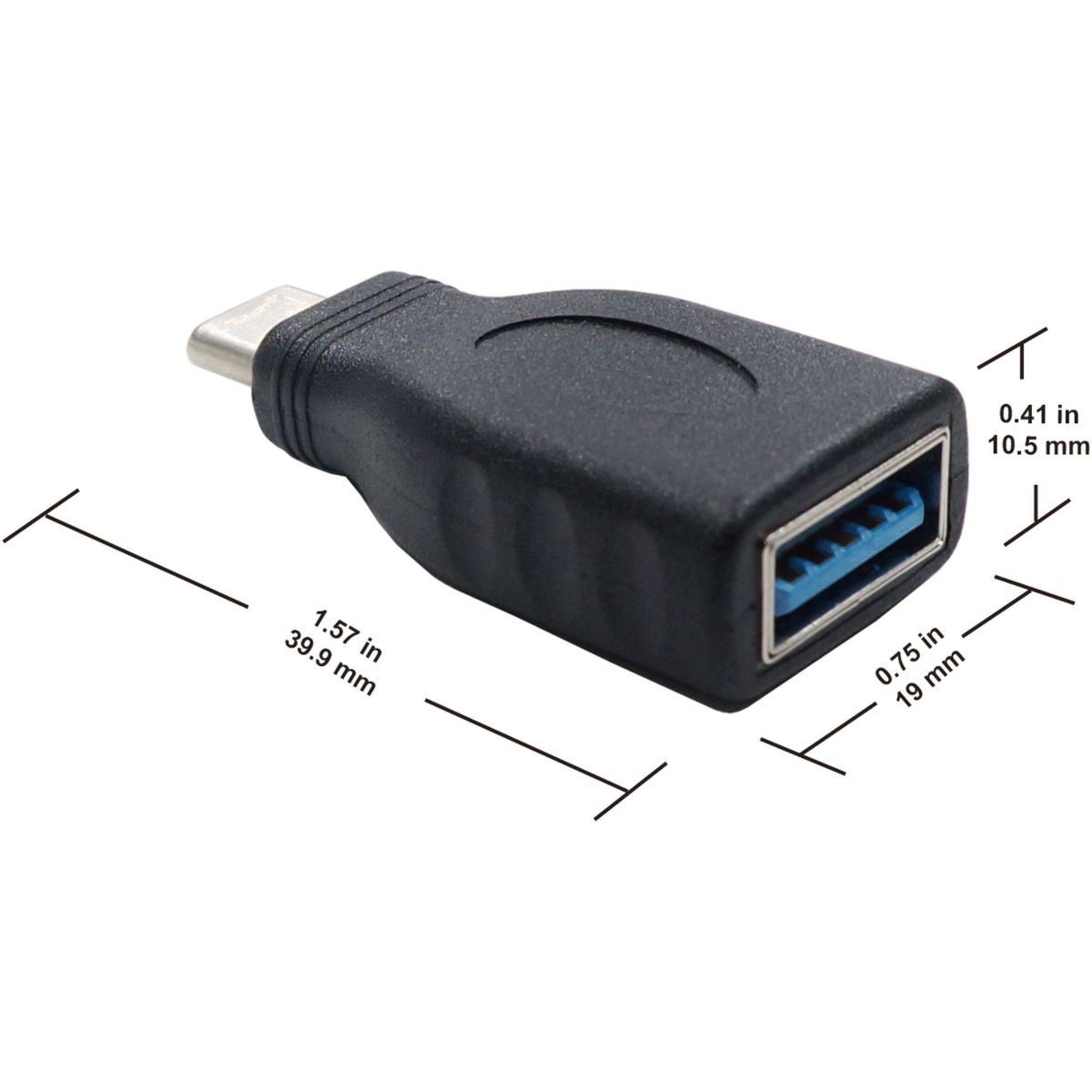 Adaptateur USB A/USB C USB-A vers USB-C couleur unique, ESSENTIEL B