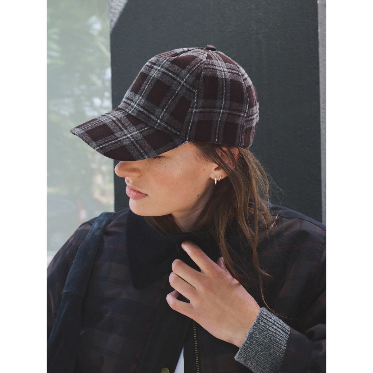 Casquette en feutre carreaux bleus, NEXT