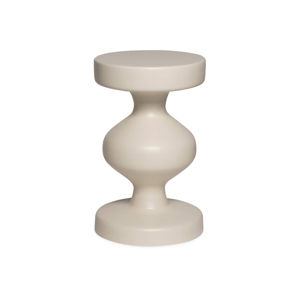 Table d'appoint, bout de canapé, table de chevet métal Ø29,5 x H48,5cm HAWA crème, SWEEEK