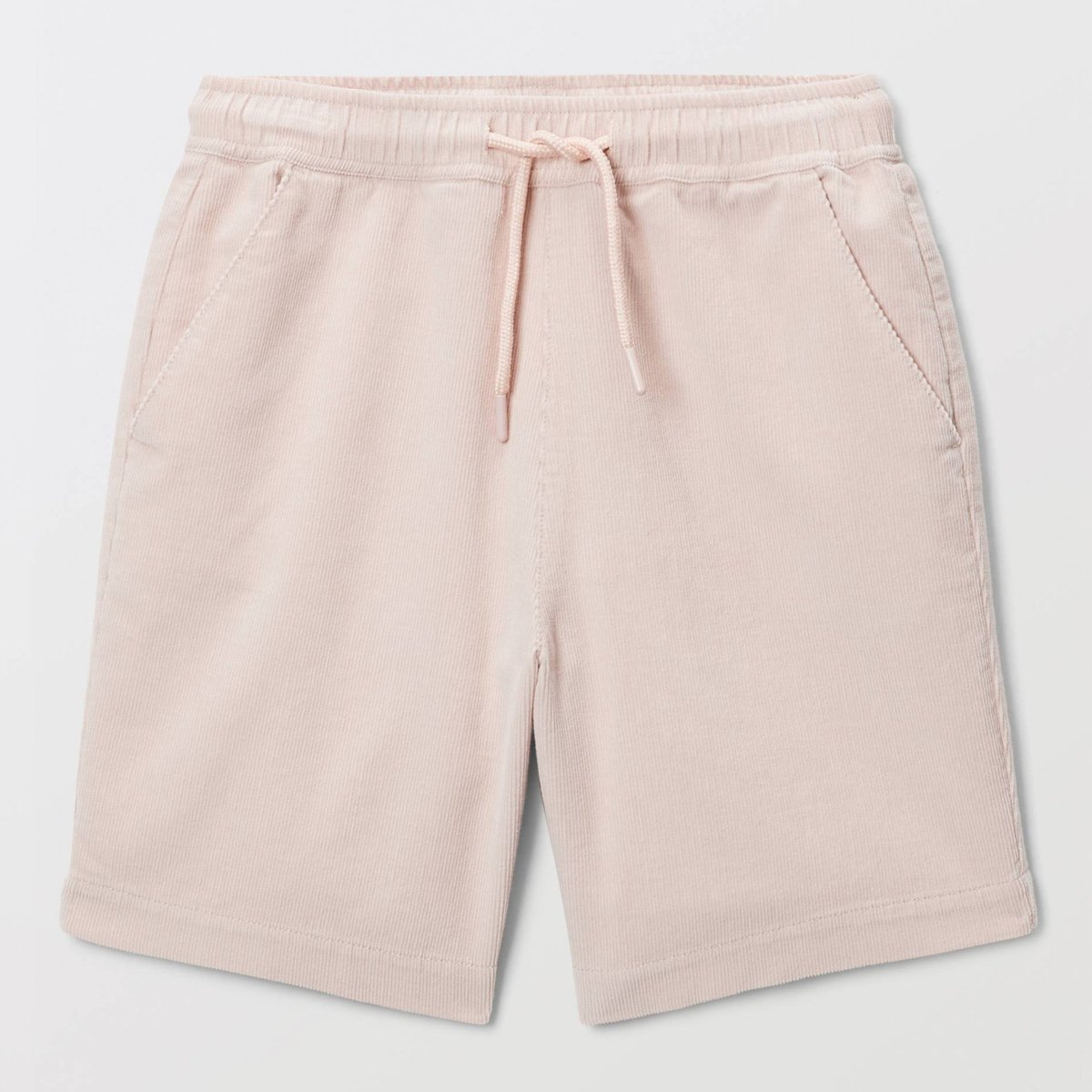 Short élastiqué en velours côtelé uni en coton buvard, MONOPRIX