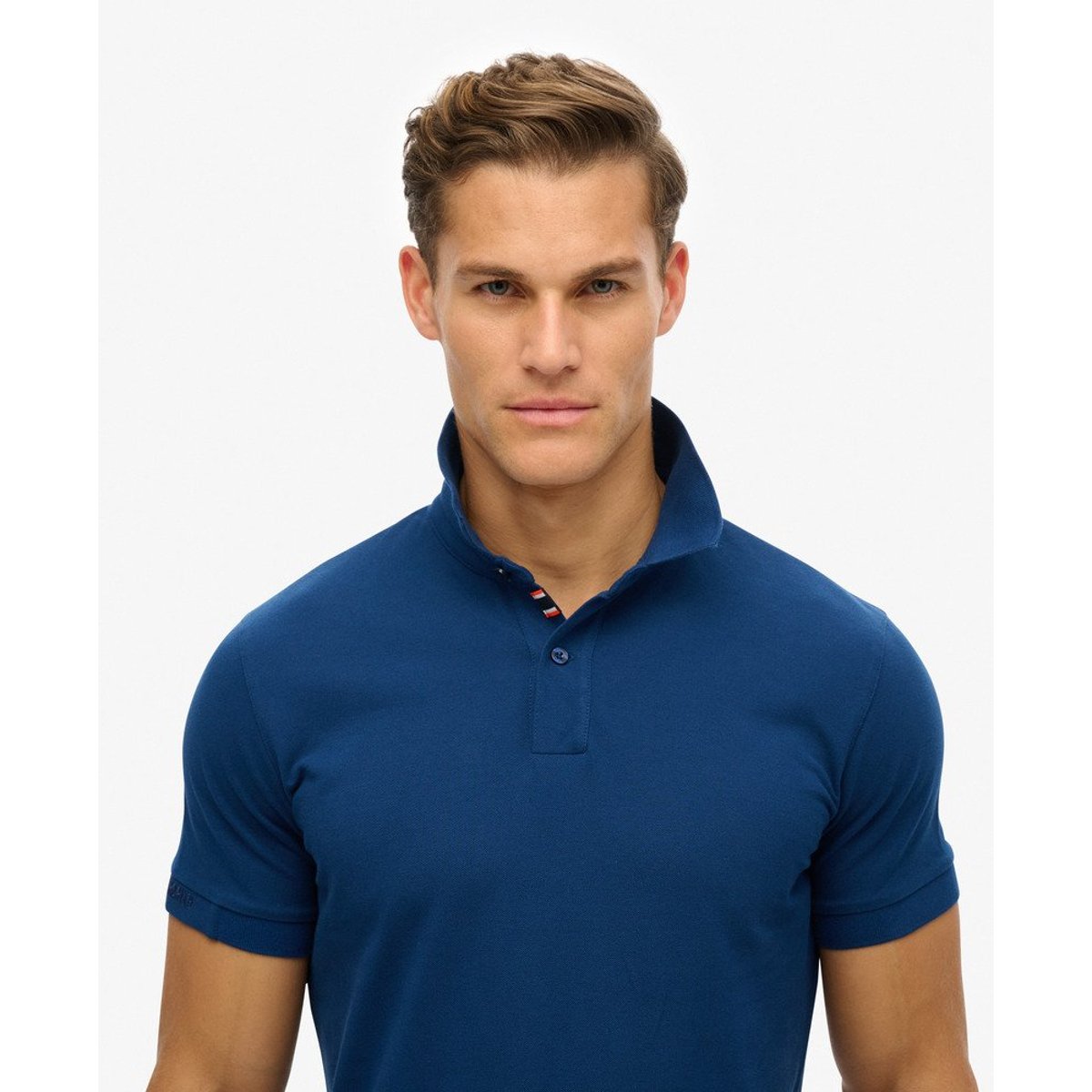 Polo City Pique Coupe Décontractée bleu moyen pilote, SUPERDRY