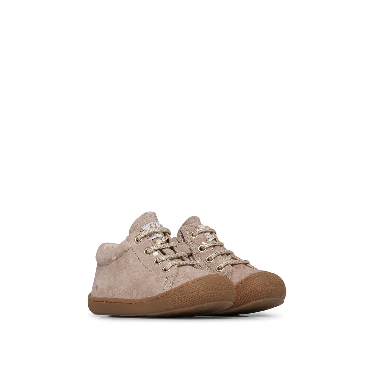 Chaussures premiers pas en suède avec fermeture éclair COCOON ZIP gris tourterelle, NATURINO