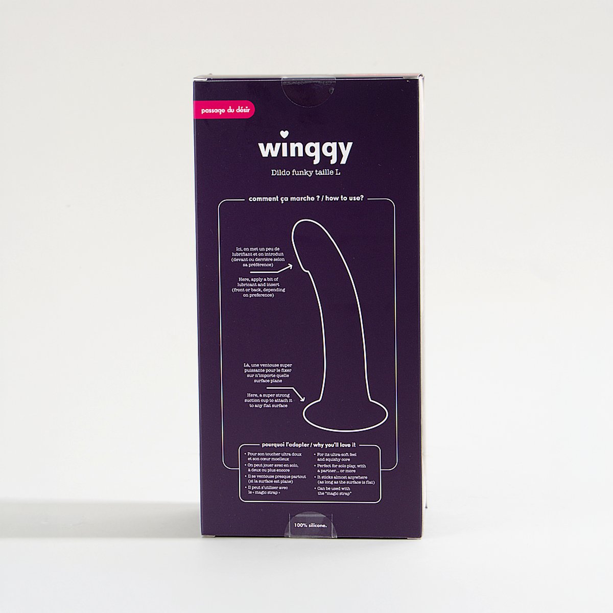 Vibromasseur non vibrant Dildo ventouse Funky_L multicouleur, PASSAGE DU DESIR