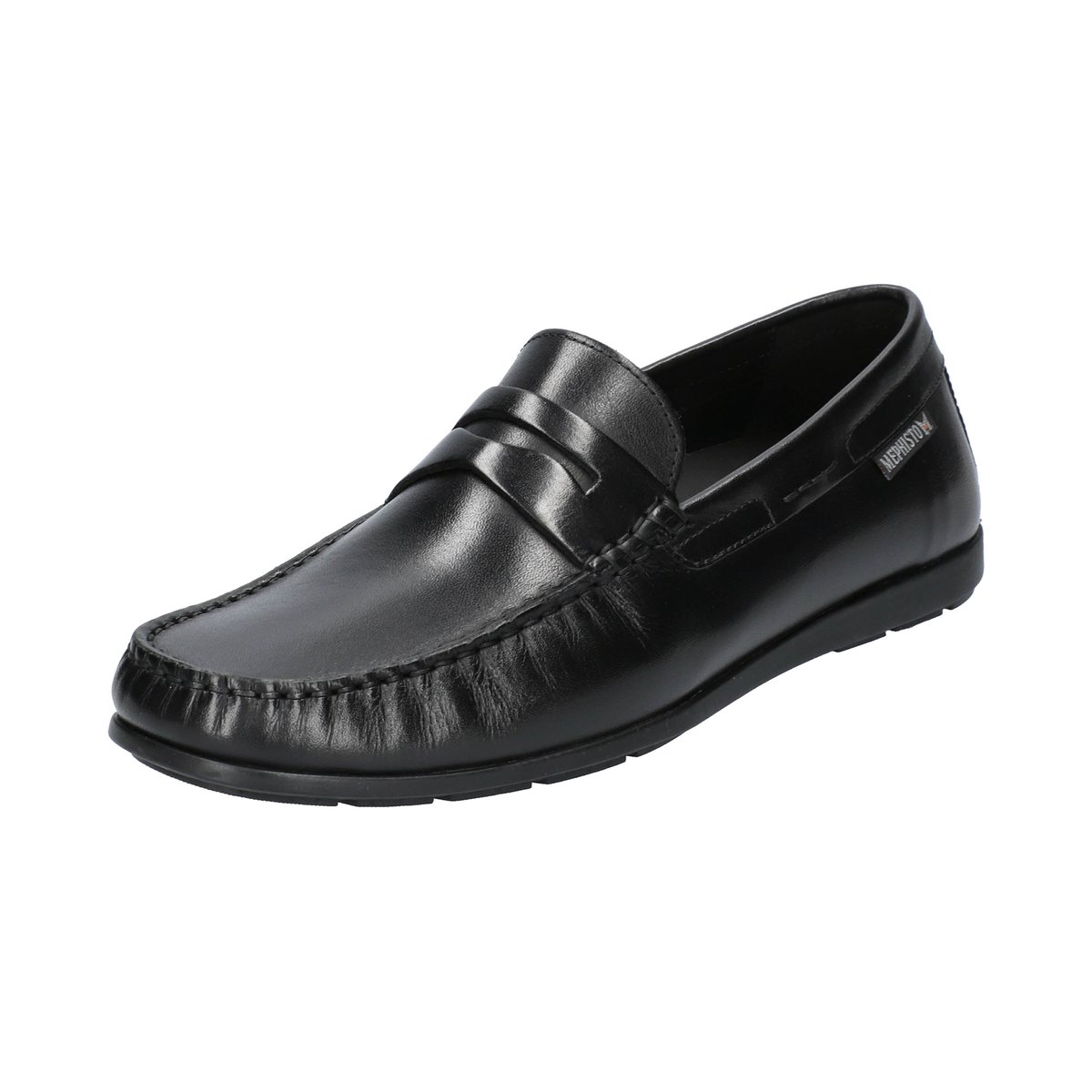 Mocassins en cuir nubuck ALYON noir p5131333, MEPHISTO