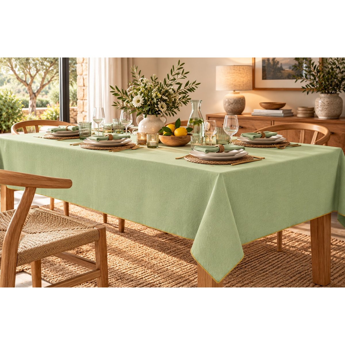 Nappe recyclée Esquisse Précieuse amande, EDEN