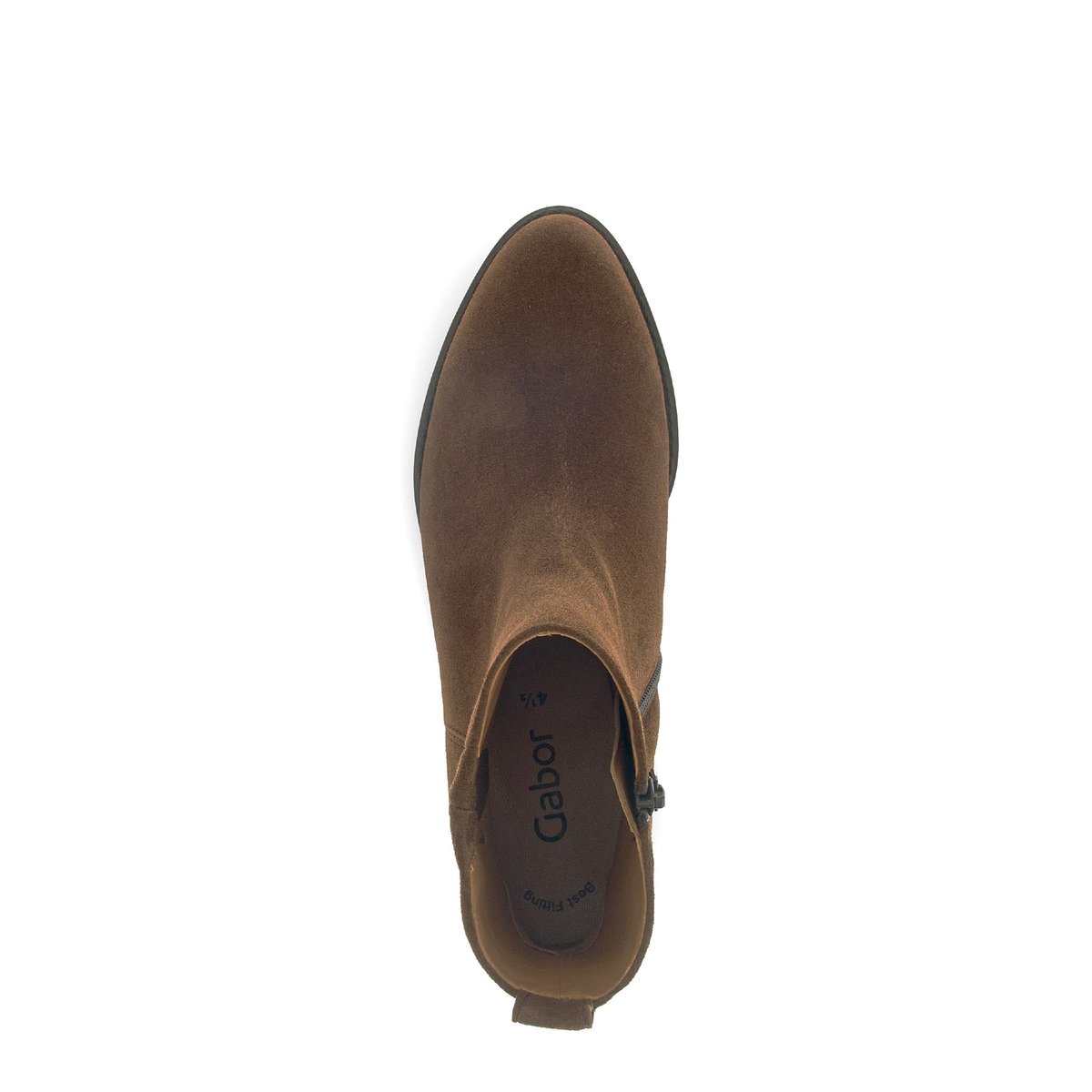 Bottines en cuir à talon décroché marron, GABOR