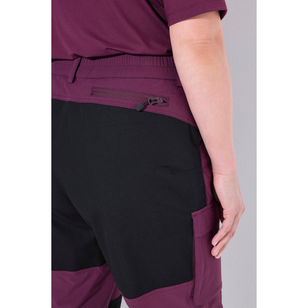 Pantalon de trekking hybride HYPRAR cerise noire, ULLA POPKEN