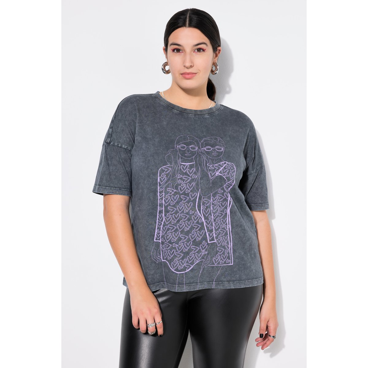 T-shirt oversize chiné anthracite, STUDIO UNTOLD