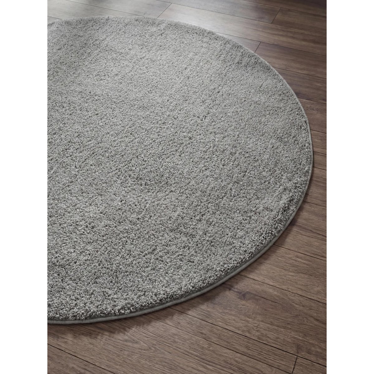 Tapis à poils longs rond SODA gris, BENUTA