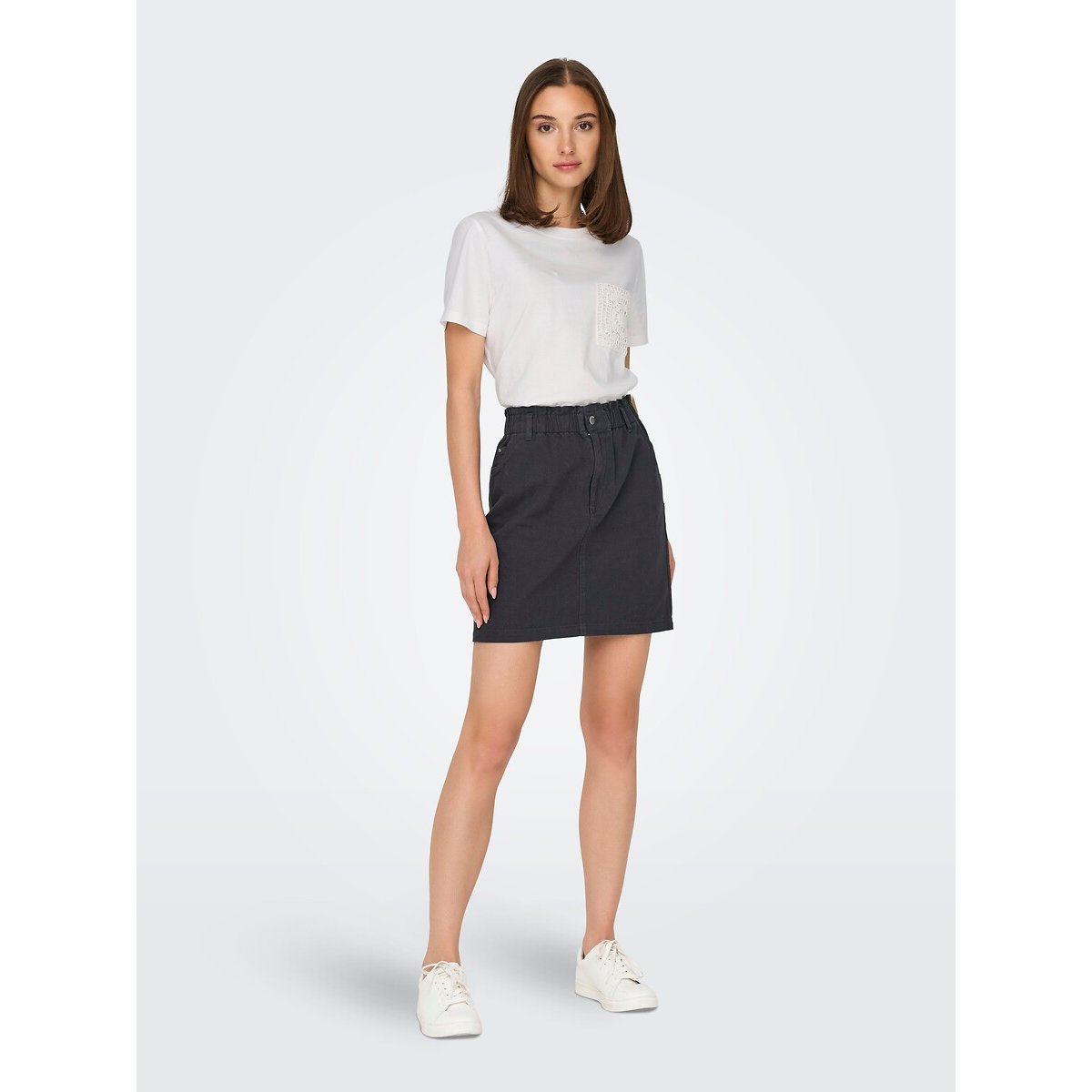 T-shirt manches courtes, col rond blanc, JDY