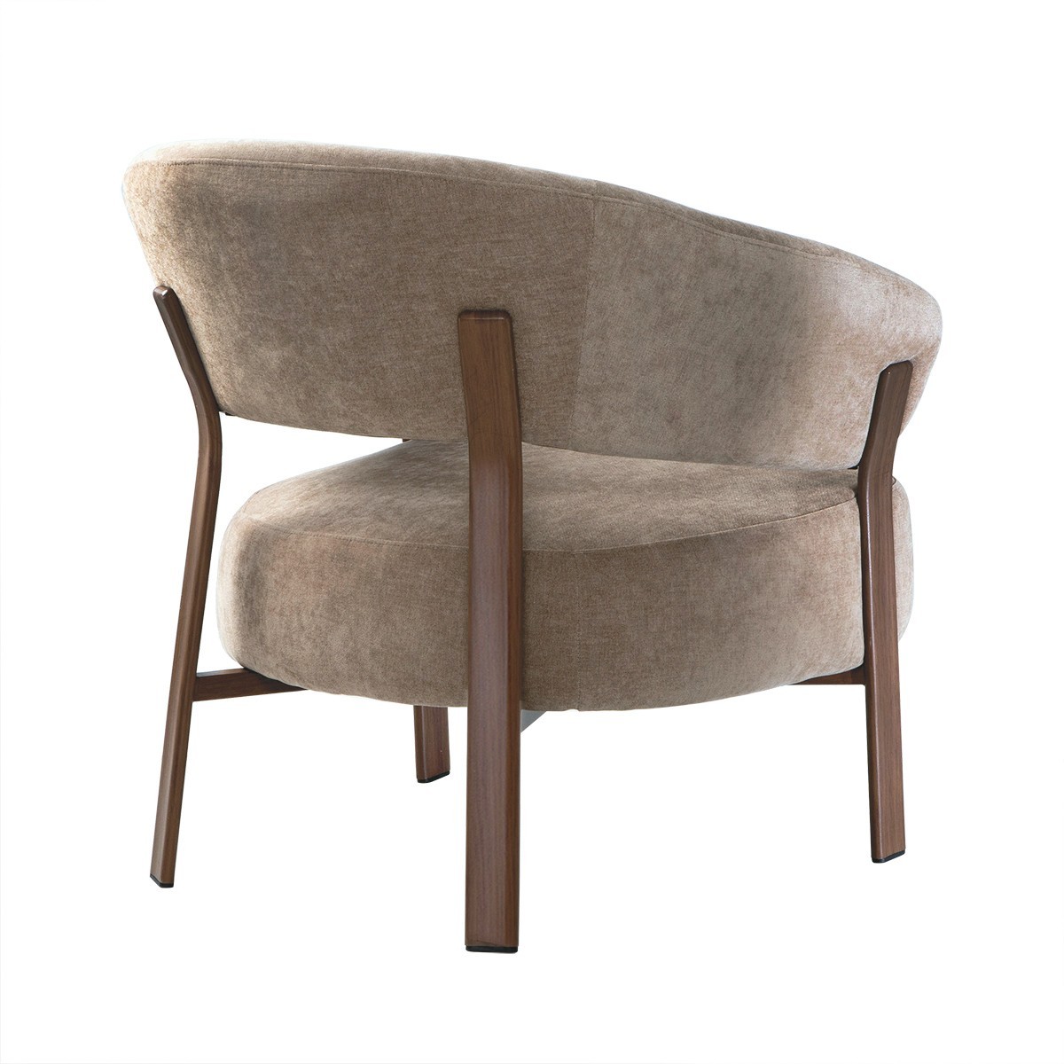Fauteuil en tissu beige pieds effet noyer LIV beige, CALICOSY