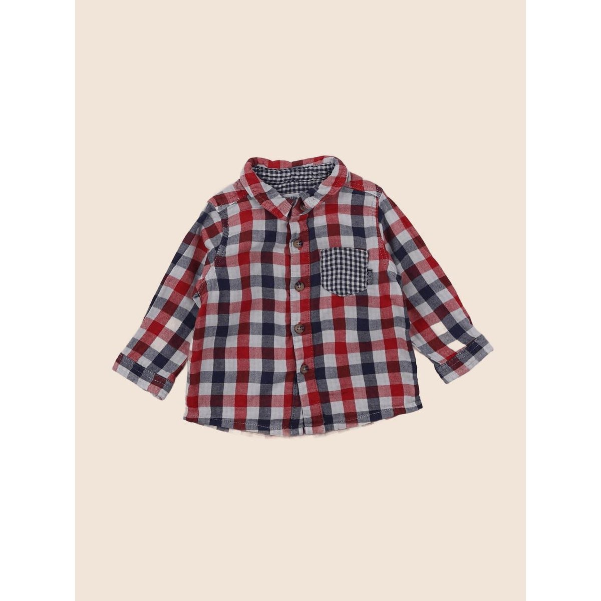 Chemise - Très bon état bleu, rouge, VERTBAUDET