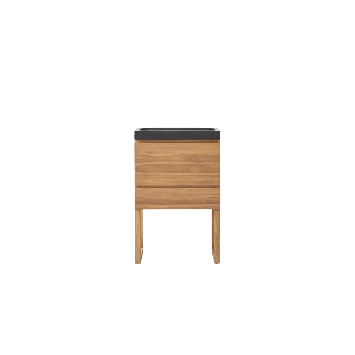 Meuble Salle De Bain en Teck massif, EDGAR marron clair, TIKAMOON