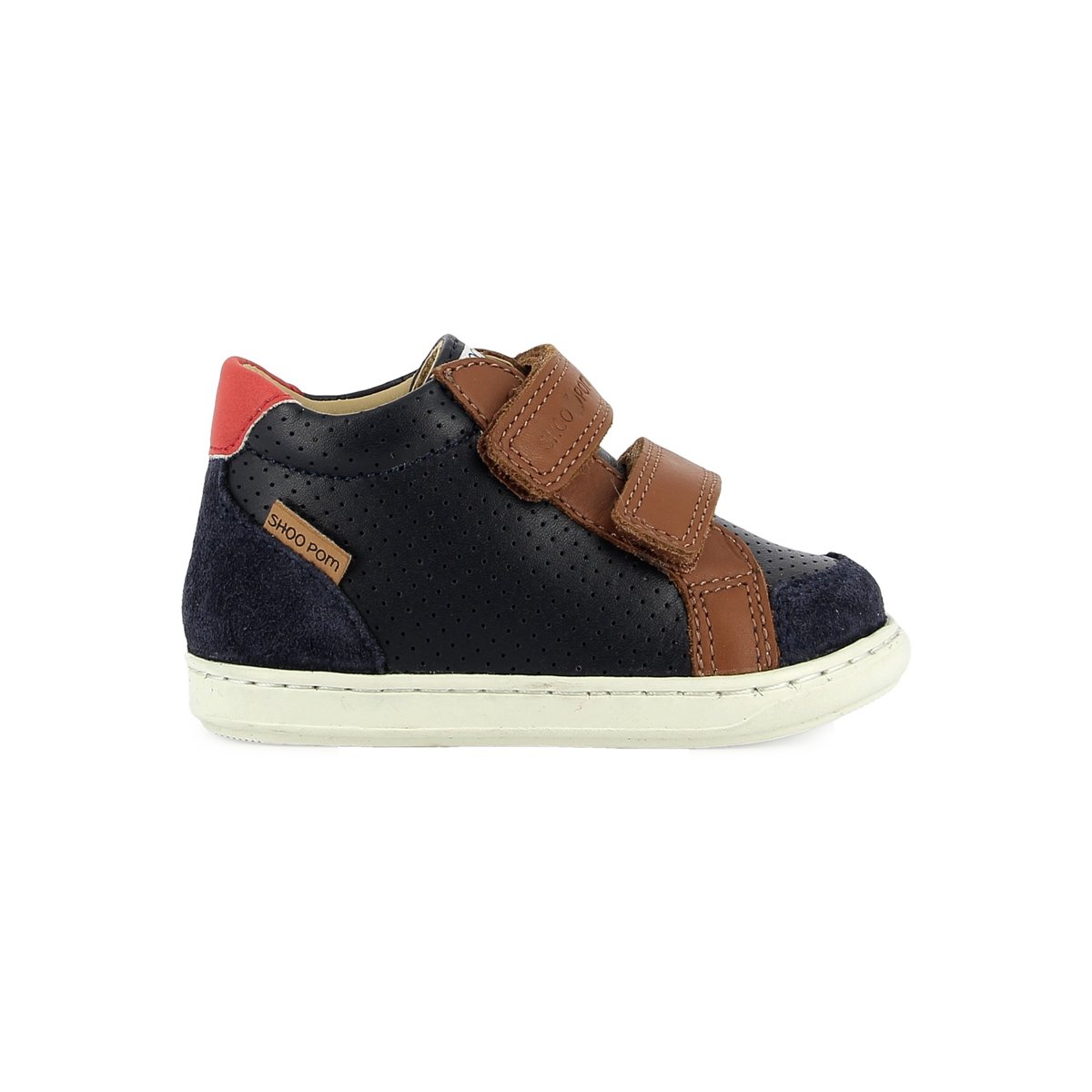 Baskets montantes à scratchs BOUBA BOX EASY marine / camel, SHOO POM