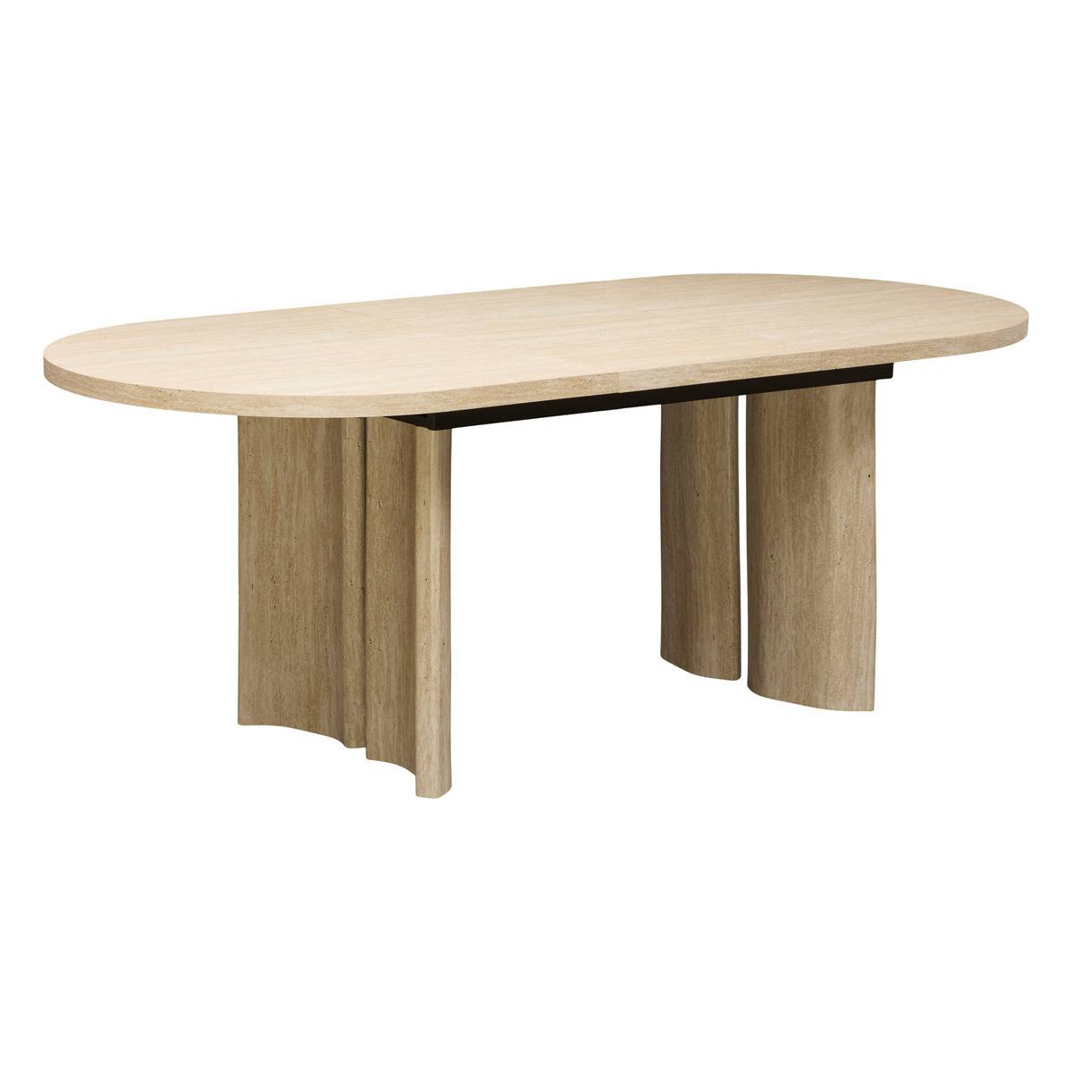 Table à manger ovale extensible TINO beige, ATMOSPHERA