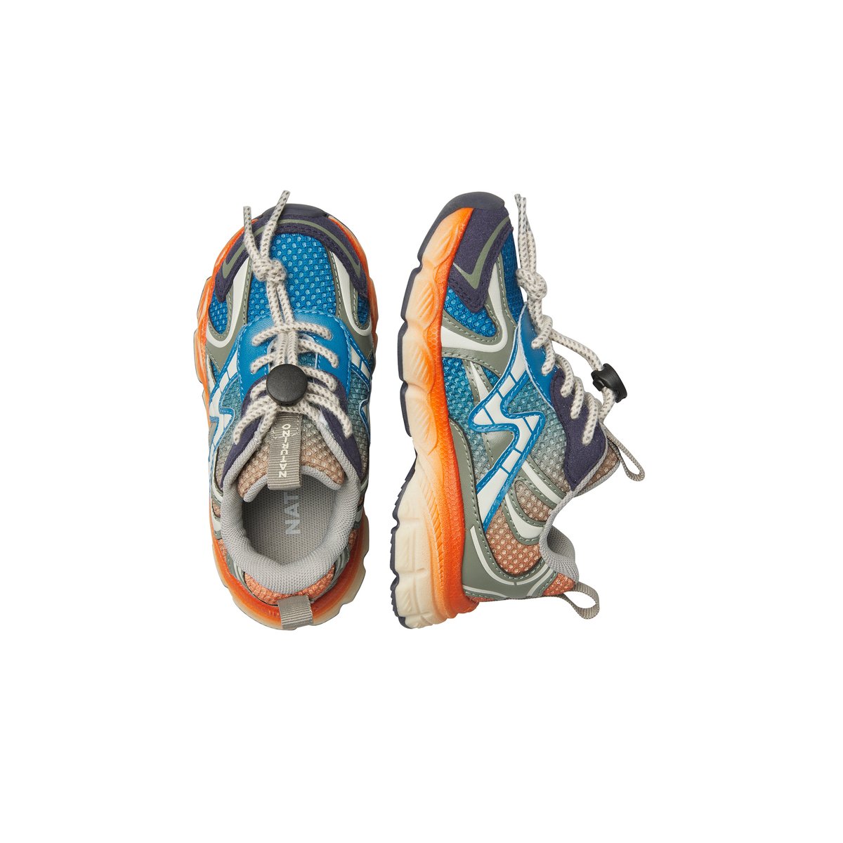 Sneakers en tissu synthétique WAVE. marine-blanc-orange, NATURINO
