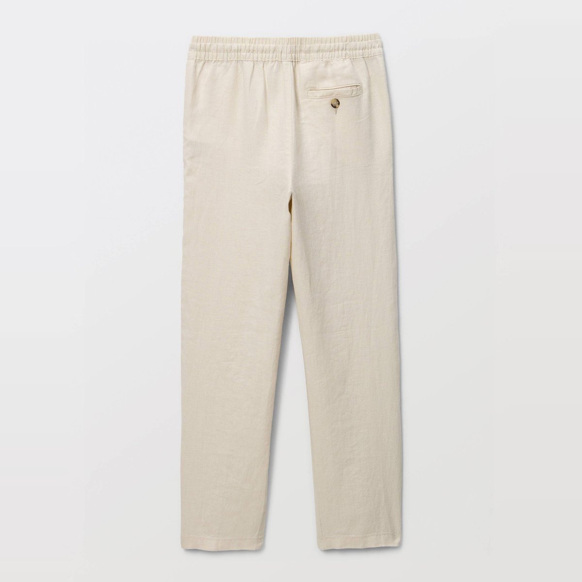 Pantalon droit uni en 100% lin bones, MONOPRIX