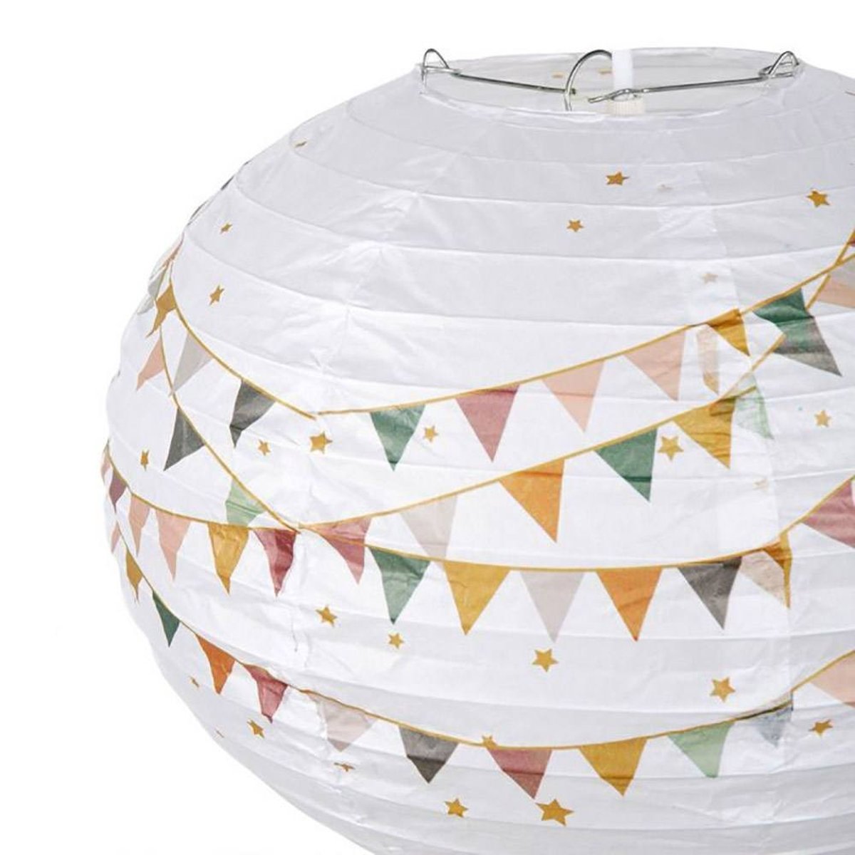 Suspension papier fanions D30 blanc, DECORATIE