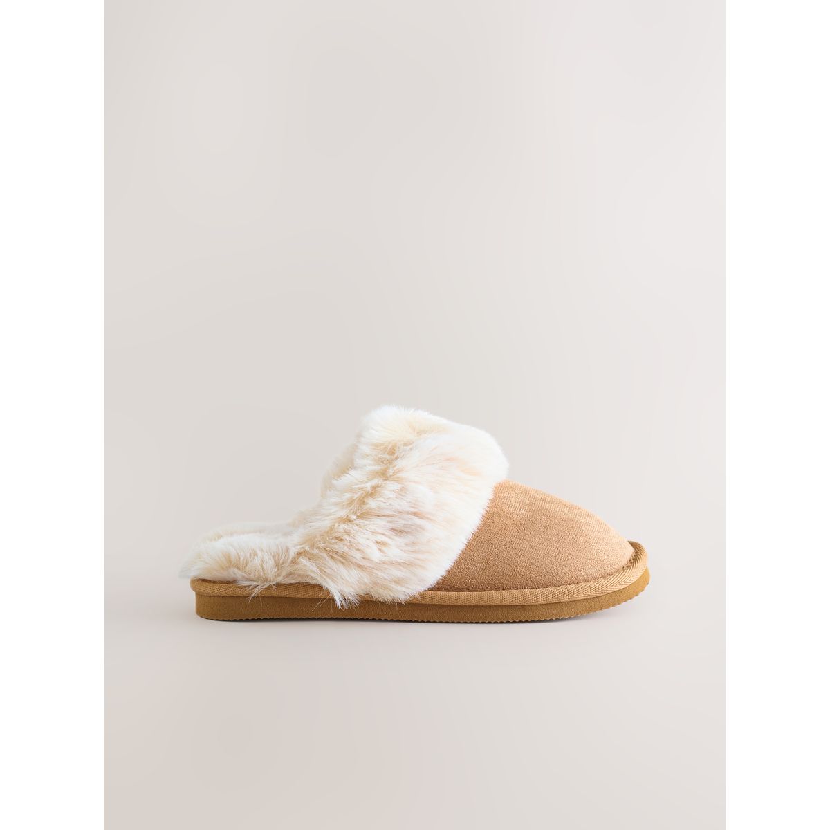 Chaussons mules doublés marron fauve, NEXT