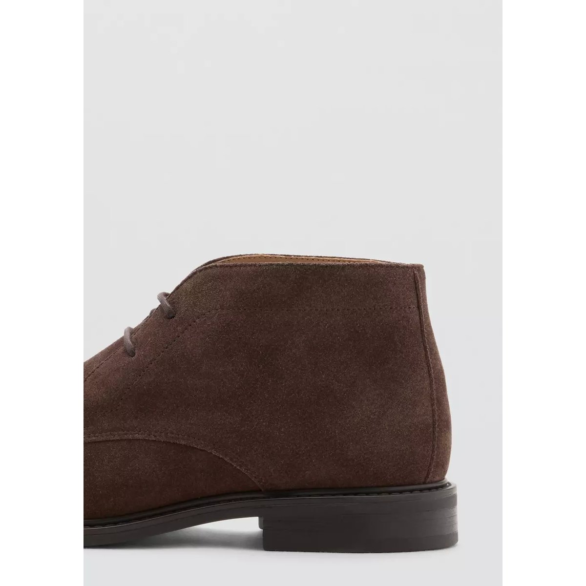 Bottines cuir et croûte de cuir café, MANGO MAN