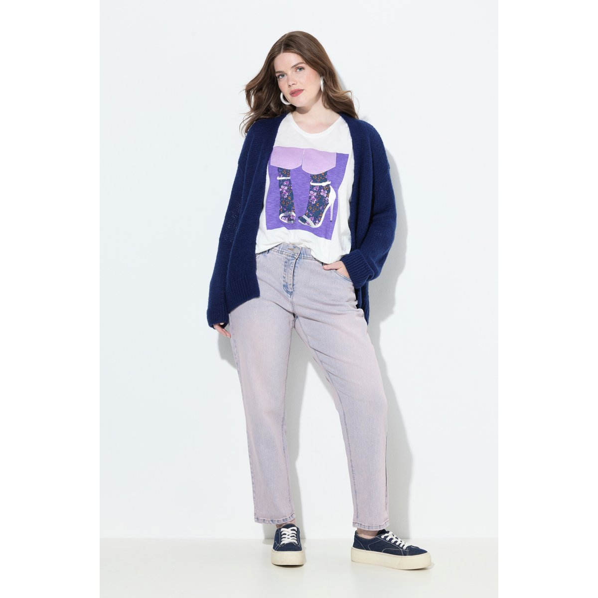 Jean Boyfriend en denim coloré bleu clair, ULLA POPKEN