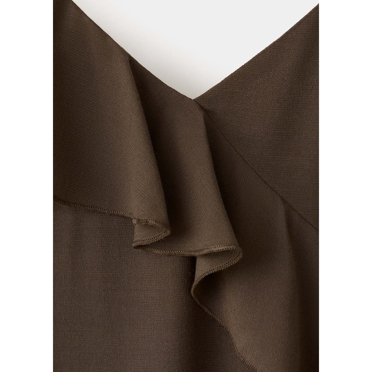 Robe volants fines bretelles marron, MANGO TEEN
