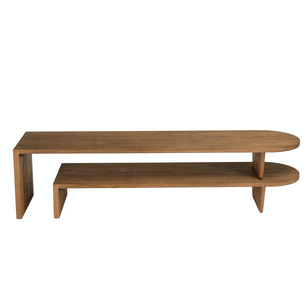 Meuble TV extensible et modulable en teck recyclé SWING bois naturel, PIER IMPORT